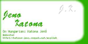 jeno katona business card
